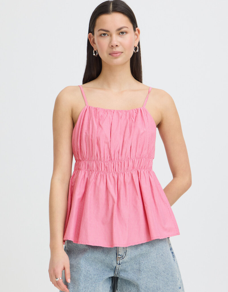 ICHI Fundel 100% Cotton Tank in Very Berry Stripe