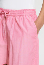 ICHI Fundel 100% Cotton Scallop Hem Shorts in Verry Berry Stripe