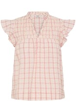 B.Young Genya 100% Cotton Blouse in Light Pink Check