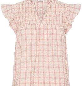 B.Young Genya 100% Cotton Blouse in Light Pink Check