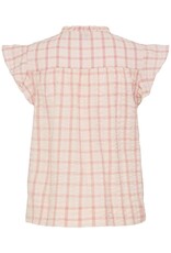B.Young Genya 100% Cotton Blouse in Light Pink Check