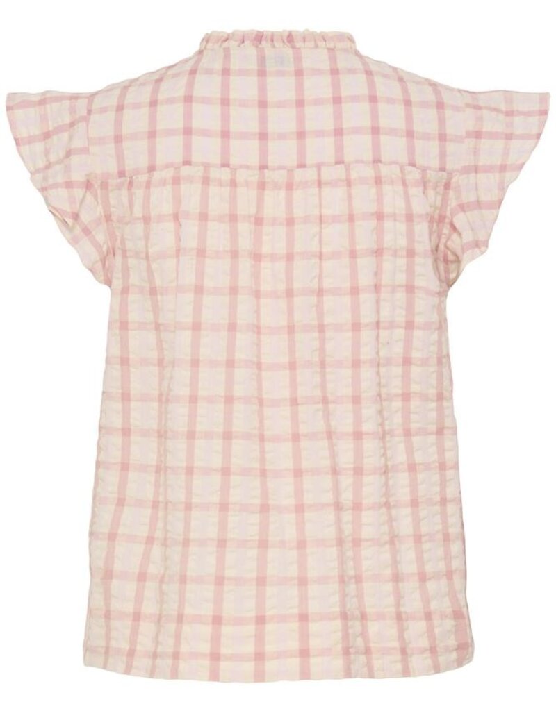 B.Young Genya 100% Cotton Blouse in Light Pink Check