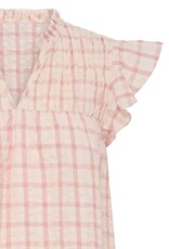 B.Young Genya 100% Cotton Blouse in Light Pink Check