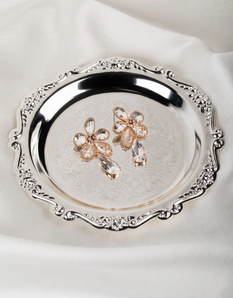 Olive & Piper Clarisse Drop Earrings in Clear/Gold - 14k Plated