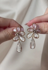 Olive & Piper Clarisse Drop Earrings in Clear/Gold - 14k Plated