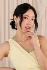 Olive & Piper Clarisse Drop Earrings in Clear/Gold - 14k Plated
