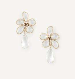 Olive & Piper Clarisse Drop Earrings in Clear/Gold - 14k Plated