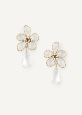 Olive & Piper Clarisse Drop Earrings in Clear/Gold - 14k Plated