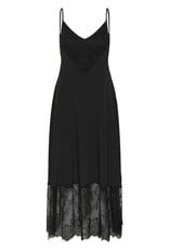 Kaffe Gala Midi Dress With Lace Finish in Black