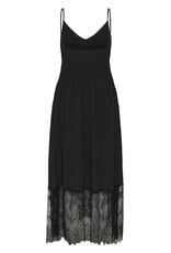 Kaffe Gala Midi Dress With Lace Finish in Black