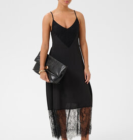 Kaffe Gala Midi Dress With Lace Finish