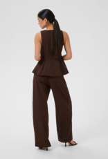 Kaffe Lima Pleated Flare top in Coffee Bean
