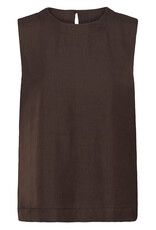 Kaffe Allie Satin Top in Coffee Bean