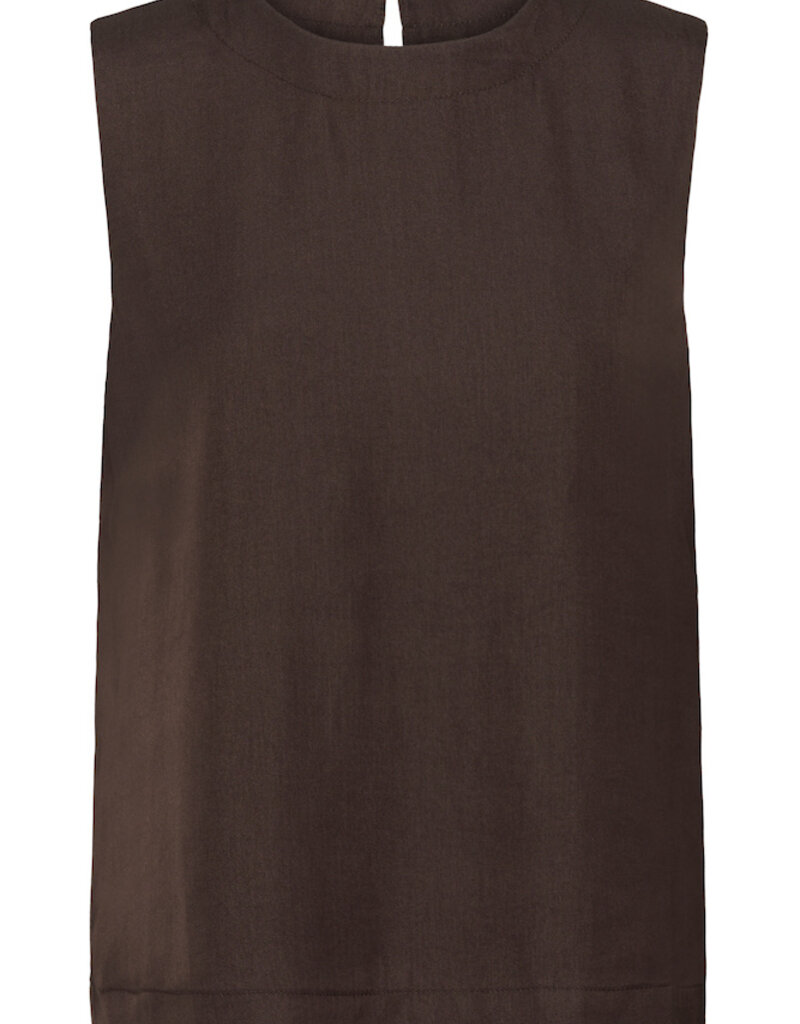 Kaffe Allie Satin Top in Coffee Bean
