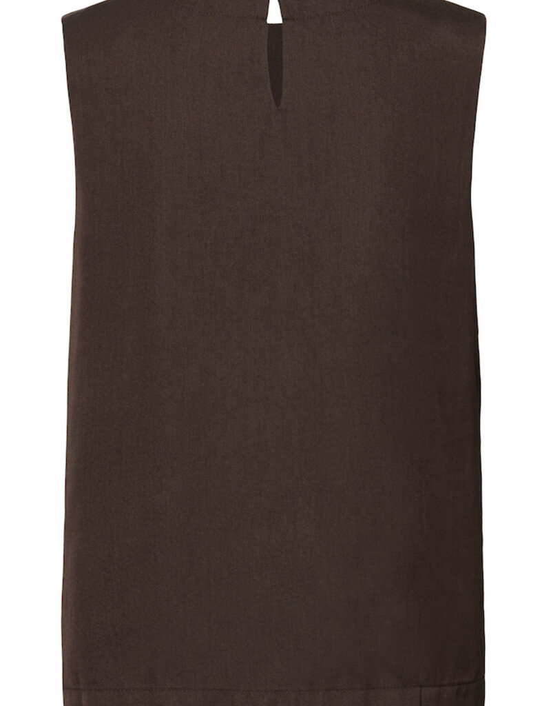 Kaffe Allie Satin Top in Coffee Bean