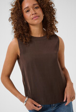 Kaffe Allie Satin Top in Coffee Bean