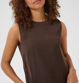 Kaffe Allie Satin Top in Coffee Bean