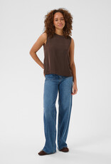 Kaffe Allie Satin Top in Coffee Bean