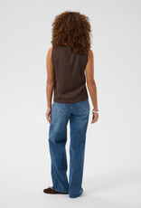 Kaffe Allie Satin Top in Coffee Bean