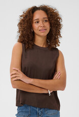 Kaffe Allie Satin Top in Coffee Bean