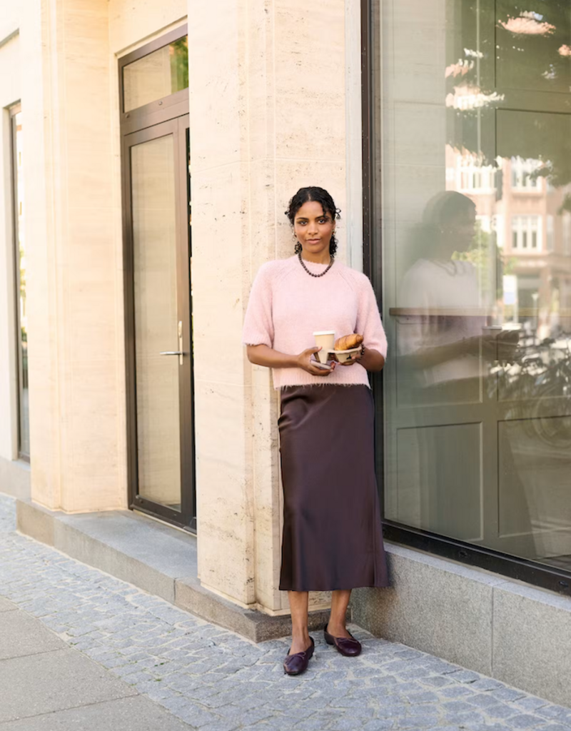 Kaffe Lotte Skirt in Coffee Bean