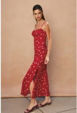 Dress Forum Milkmaid Polka Dot Ruched Bust Midi Dress