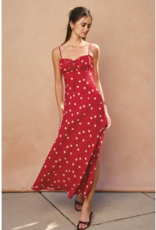 Dress Forum Milkmaid Polka Dot Ruched Bust Midi Dress