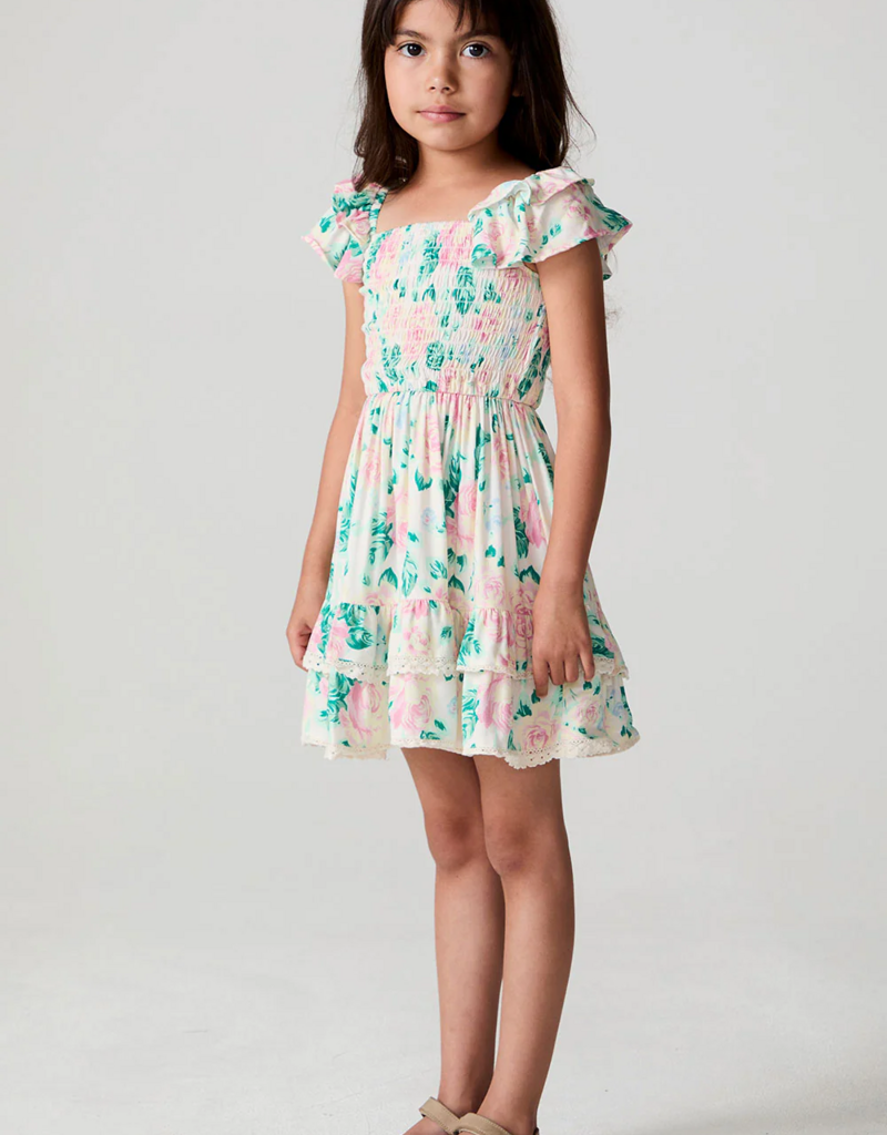 Saltwater Luxe Kids Sophia Mini Dress in Pearl Floral