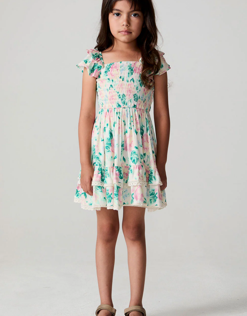 Saltwater Luxe Kids Sophia Mini Dress in Pearl Floral