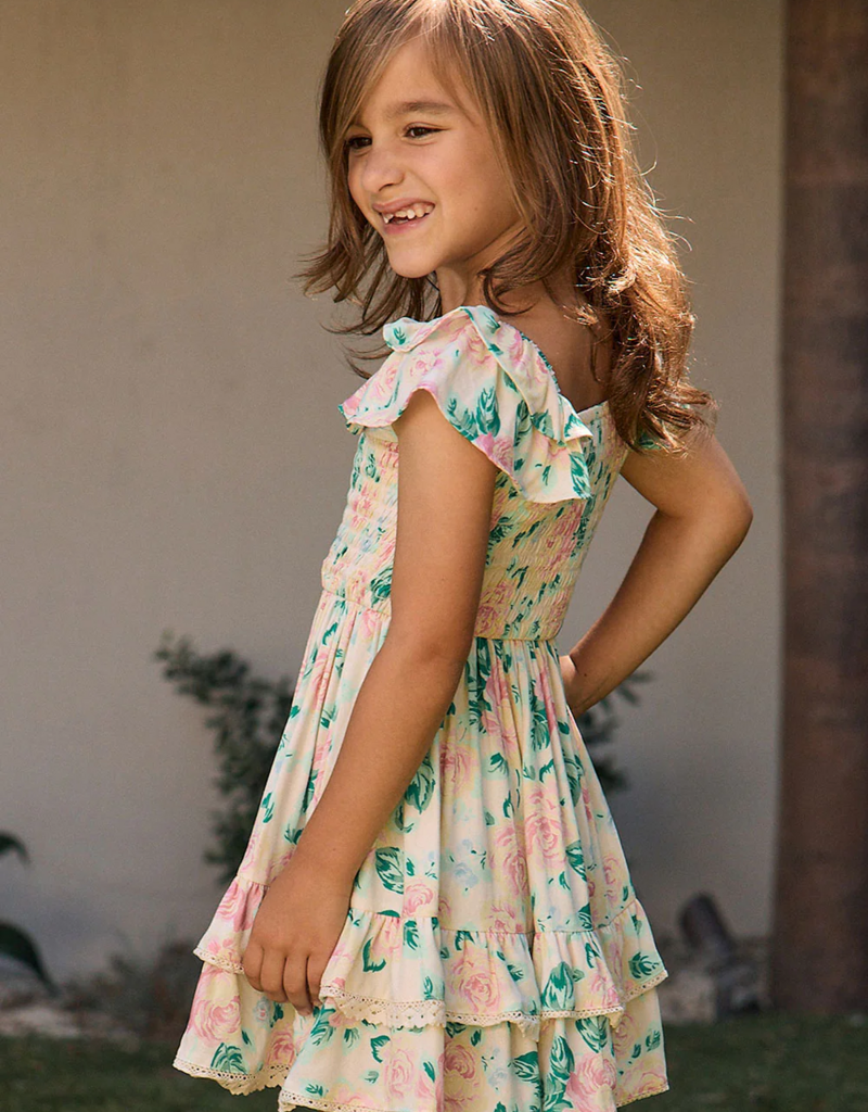 Saltwater Luxe Kids Sophia Mini Dress in Pearl Floral