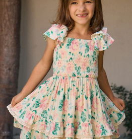 Saltwater Luxe Kids Sophia Mini Dress in Pearl Floral