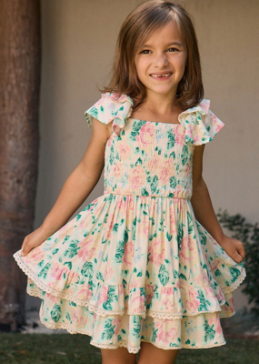 Saltwater Luxe Kids Sophia Mini Dress in Pearl Floral