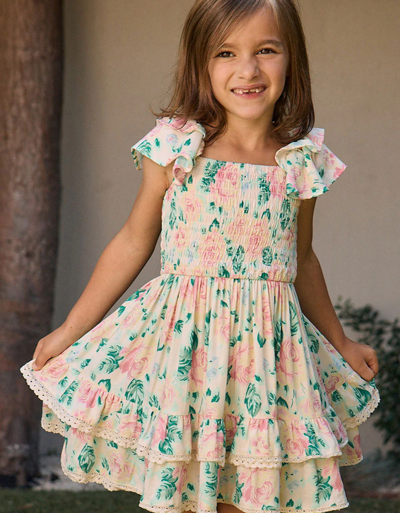 Saltwater Luxe Kids Sophia Mini Dress in Pearl Floral