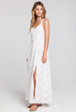 Saltwater Luxe Haley Midi Dress Dress with Seashell Eyelet Design in Salt White