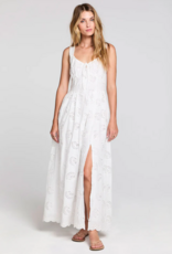 Saltwater Luxe Haley Midi Dress Dress with Seashell Eyelet Design in Salt White