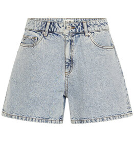 ICHI Aveny Cotton Shorts in Light Blue Denim