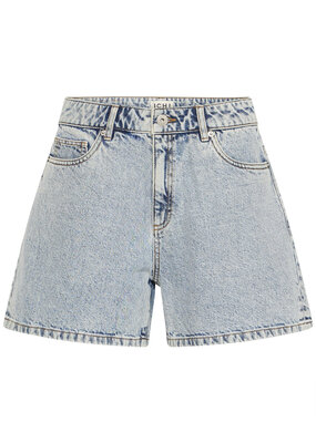 ICHI Aveny Cotton Shorts in Light Blue Denim