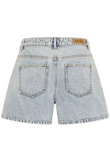 ICHI Aveny Cotton Shorts in Light Blue Denim