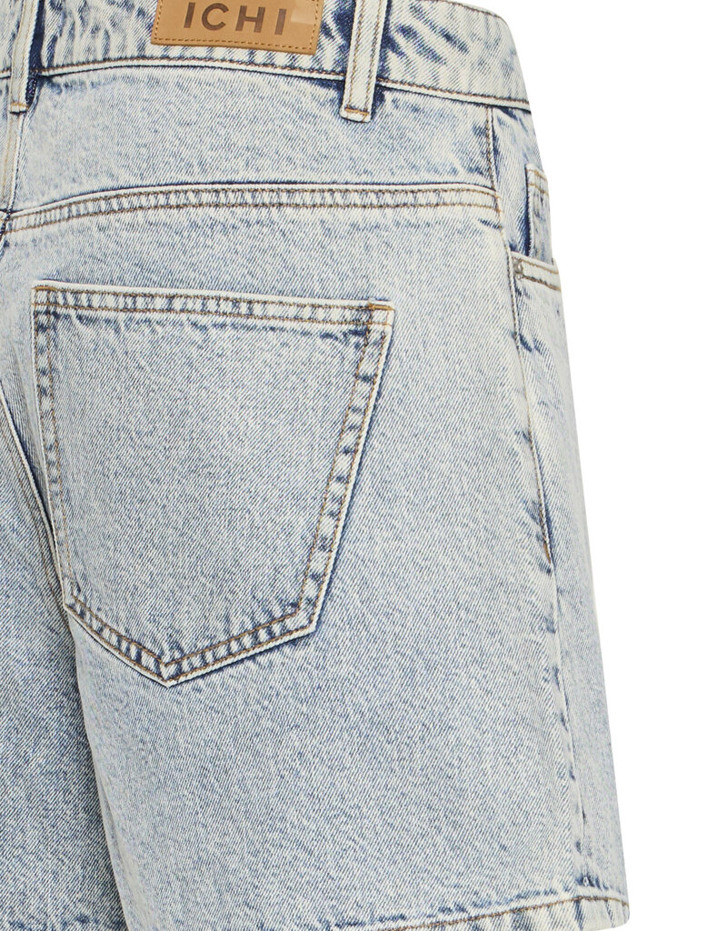ICHI Aveny Cotton Shorts in Light Blue Denim