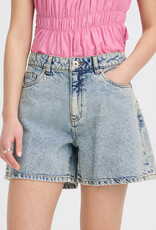 ICHI Aveny Cotton Shorts in Light Blue Denim