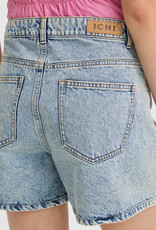 ICHI Aveny Cotton Shorts in Light Blue Denim