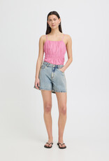 ICHI Aveny Cotton Shorts in Light Blue Denim