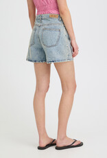 ICHI Aveny Cotton Shorts in Light Blue Denim