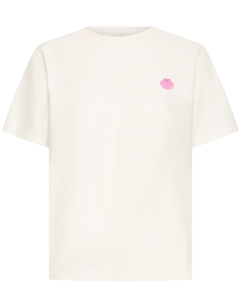 ICHI Balmers 100% Cotton Graphic T-Shirt in Cloud Dancer