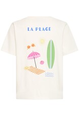ICHI Balmers 100% Cotton Graphic T-Shirt in Cloud Dancer