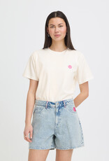 ICHI Balmers 100% Cotton Graphic T-Shirt in Cloud Dancer