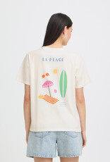 ICHI Balmers 100% Cotton Graphic T-Shirt in Cloud Dancer