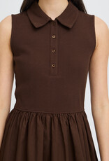 ICHI Monna Polo Neck Dress in Chicory Coffee Brown