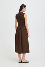 ICHI Monna Polo Neck Dress in Chicory Coffee Brown