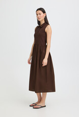 ICHI Monna Polo Neck Dress in Chicory Coffee Brown